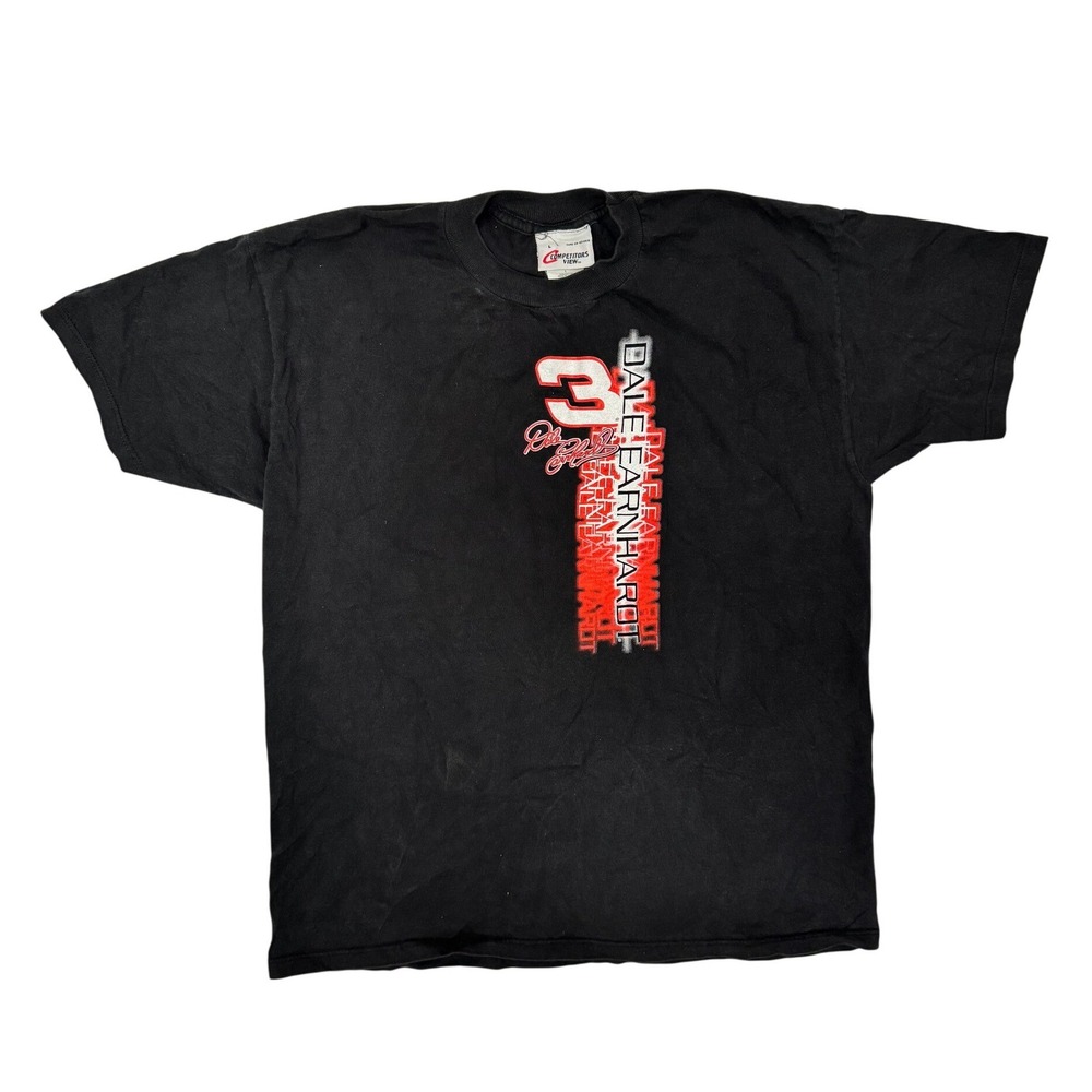 Vintage Dale Earnhardt NASCAR 2001 Schedule Shirt Black Competitors View Mens L